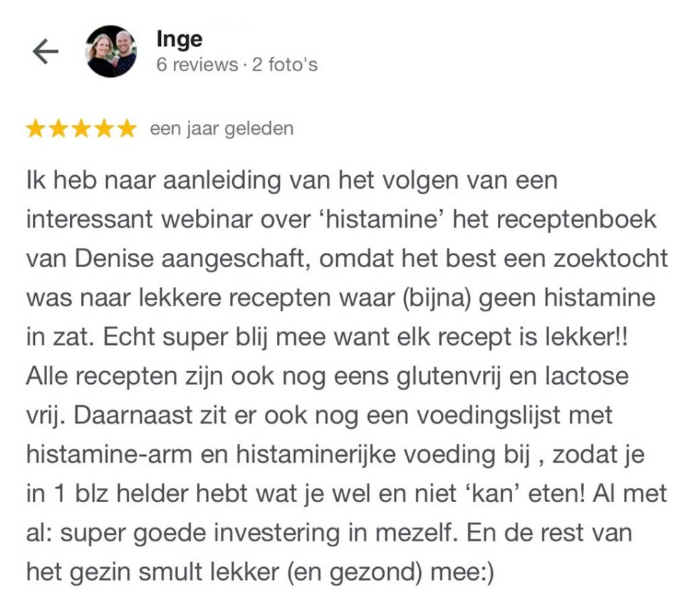 Histamine Vrij Kookboek 100 Recepten Voel Je Goed Denise Boon